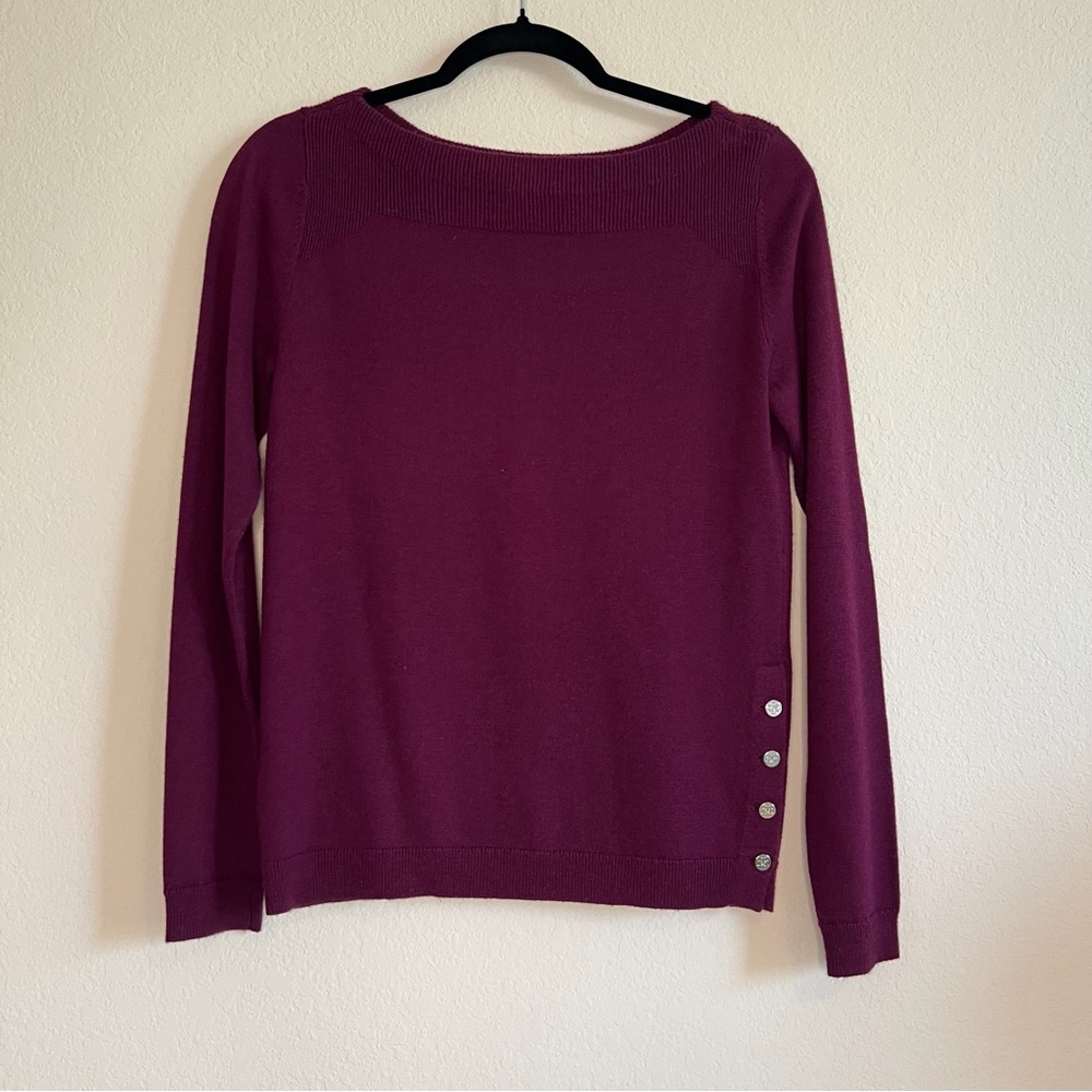 Ann Taylor Burgundy Crew Neck Sweater